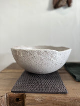 Ceramic Deep Serving bowl Speckled White