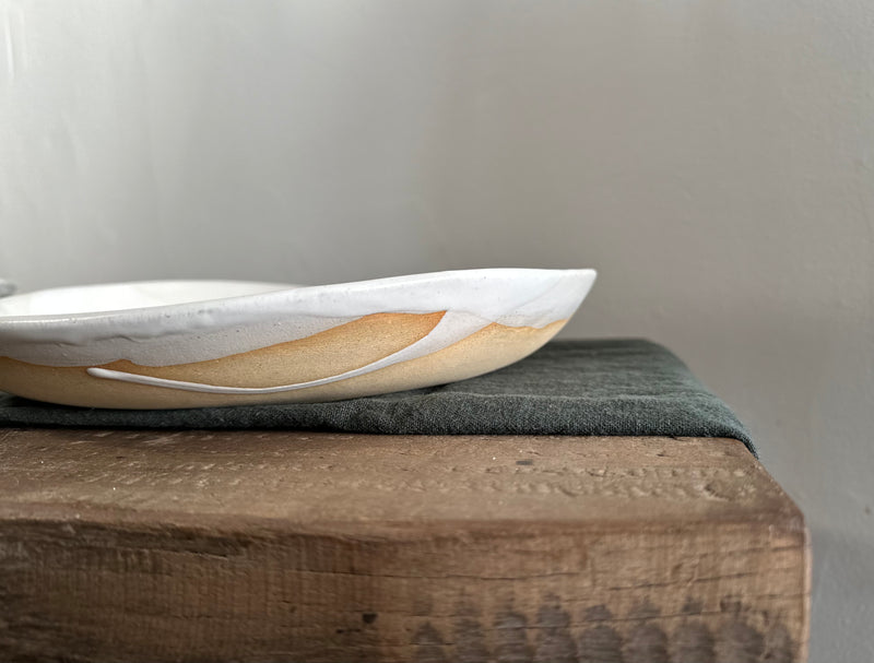 Ceramic Serving bowl White on Sand