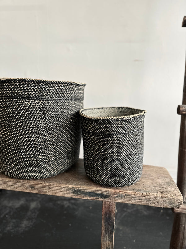 Iringa Basket in Natural & Black - Medium