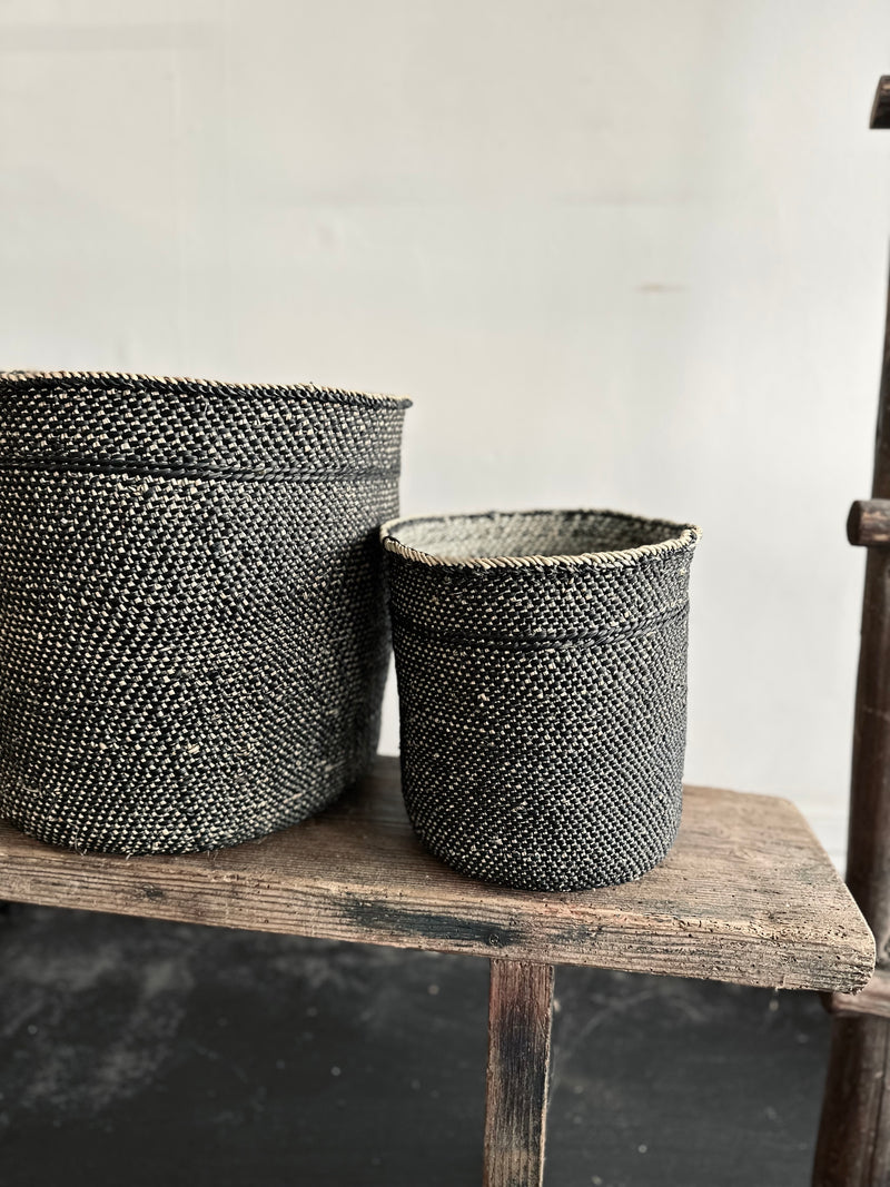 Iringa Basket in Natural & Black - Medium