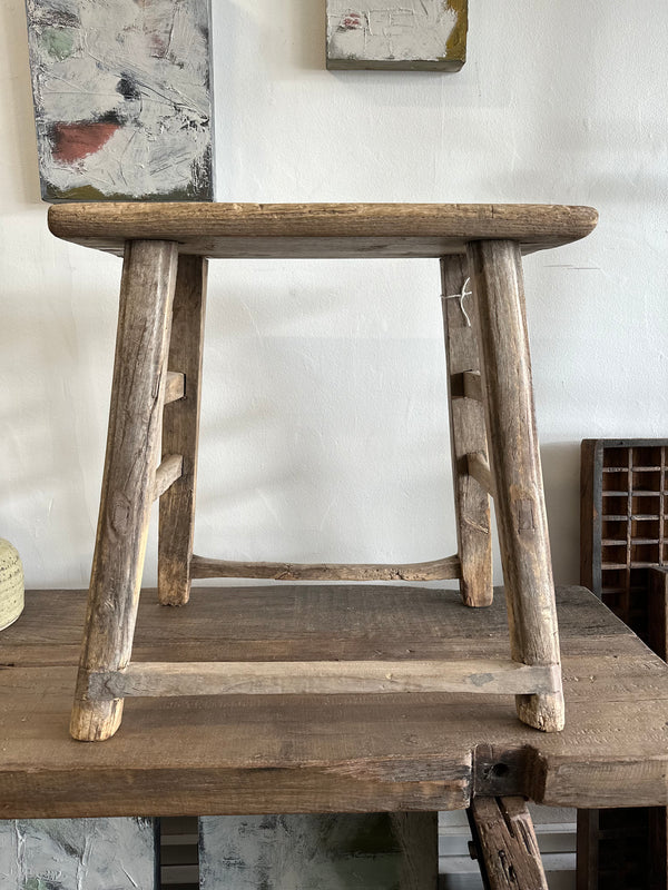 120 year old elm stool large