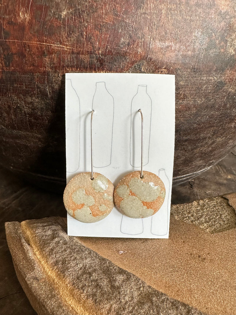 Ceramic and Sterling Silver Earrings in Sunset