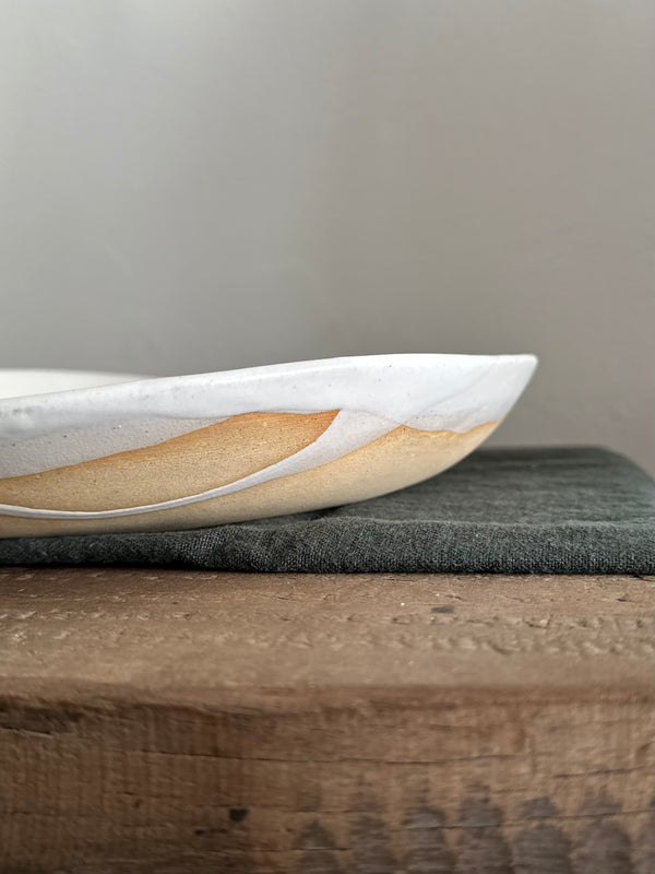 Ceramic Serving bowl White on Sand