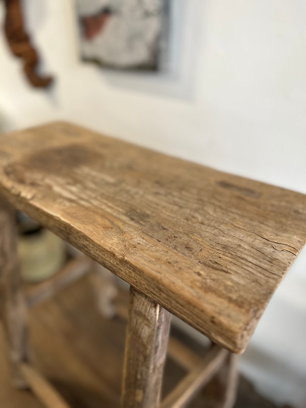 120 year old elm stool small